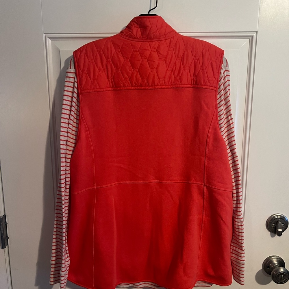 Talbots Orange Quilted Vest Lightweight Stand-Up Collar - Picture 2 of 13
